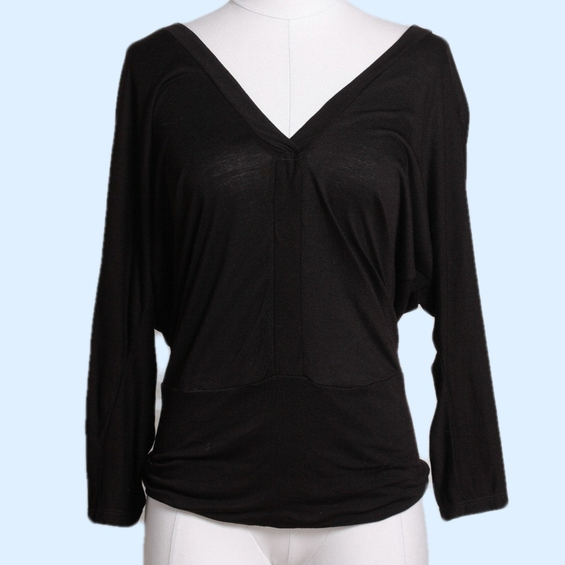 BCBGMAXAZRIA Vintage Black Long Sleeve Top