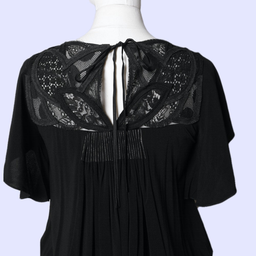 BCBGMAXAZRIA RUNWAY Vintage Black Lace Embellished Mini Dress