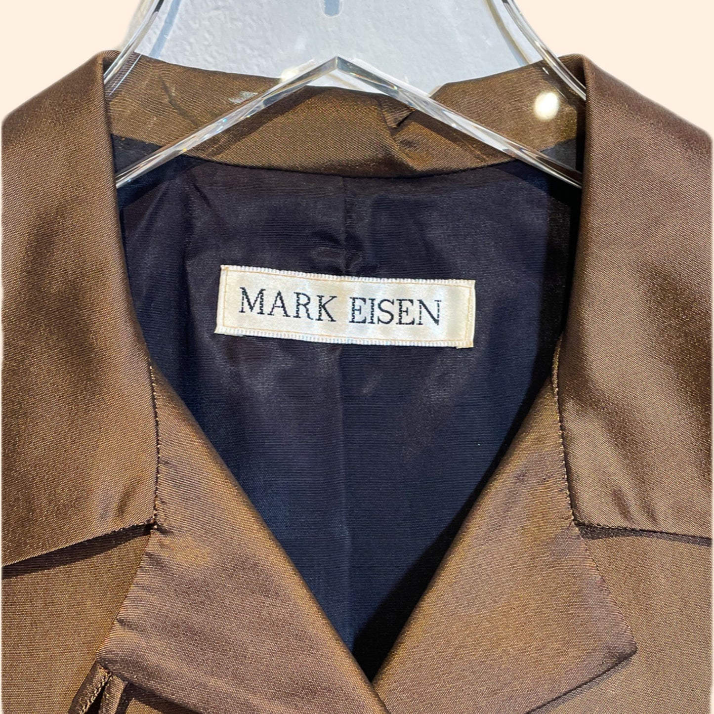 MARK EISEN Vintage Y2K Bronze Satin Blazer