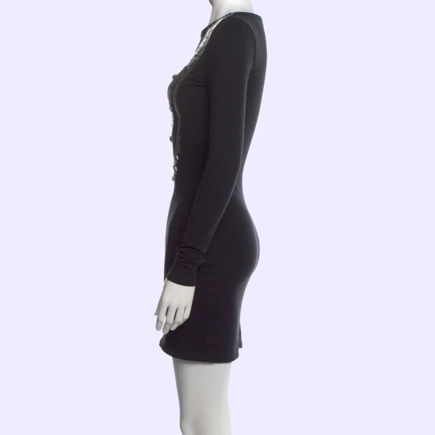 MARKUS LUPFER Black Crystal Embellished Mini Dress