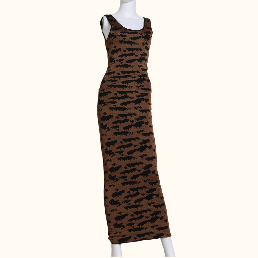 NANUSHKA Brown Animal Print Evening Dress