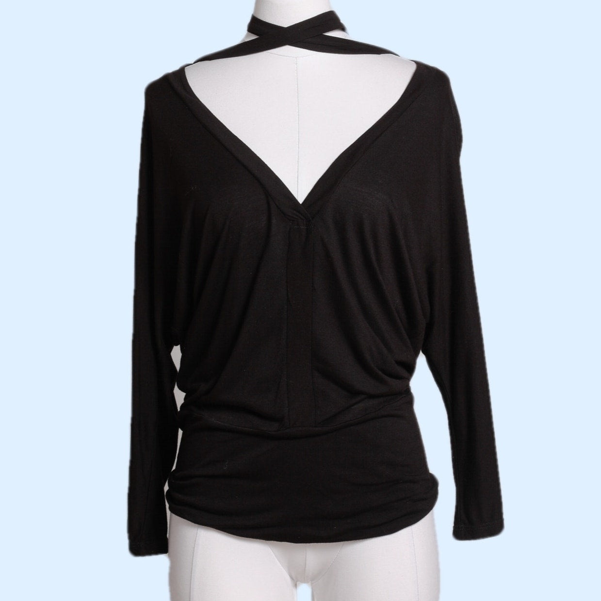 BCBGMAXAZRIA Vintage Black Long Sleeve Top