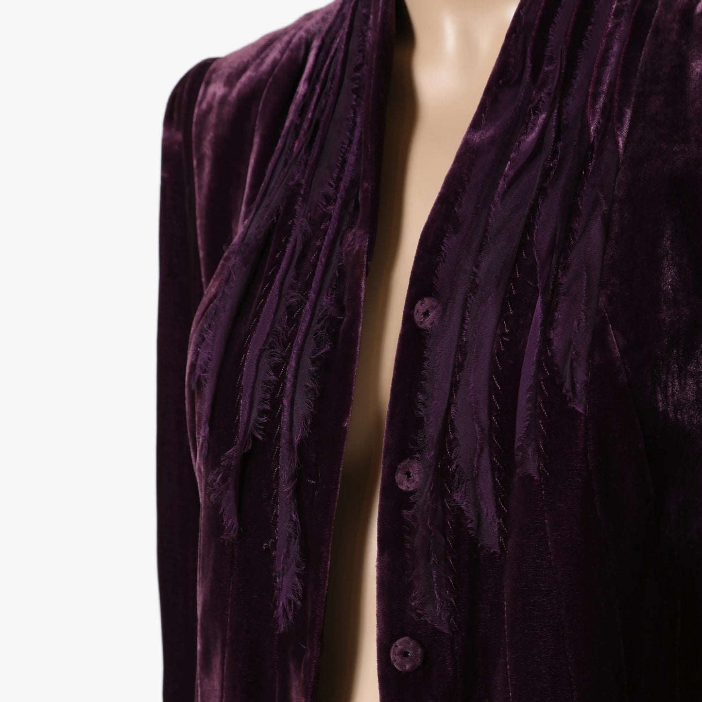 ELIE TAHARI Vintage Burgandy Purple Velvet Ruffled Jacket