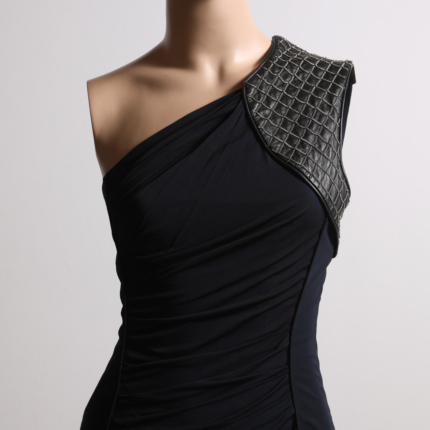 YIGAL AZROUËL Black One-Shoulder Knee-Length Dress