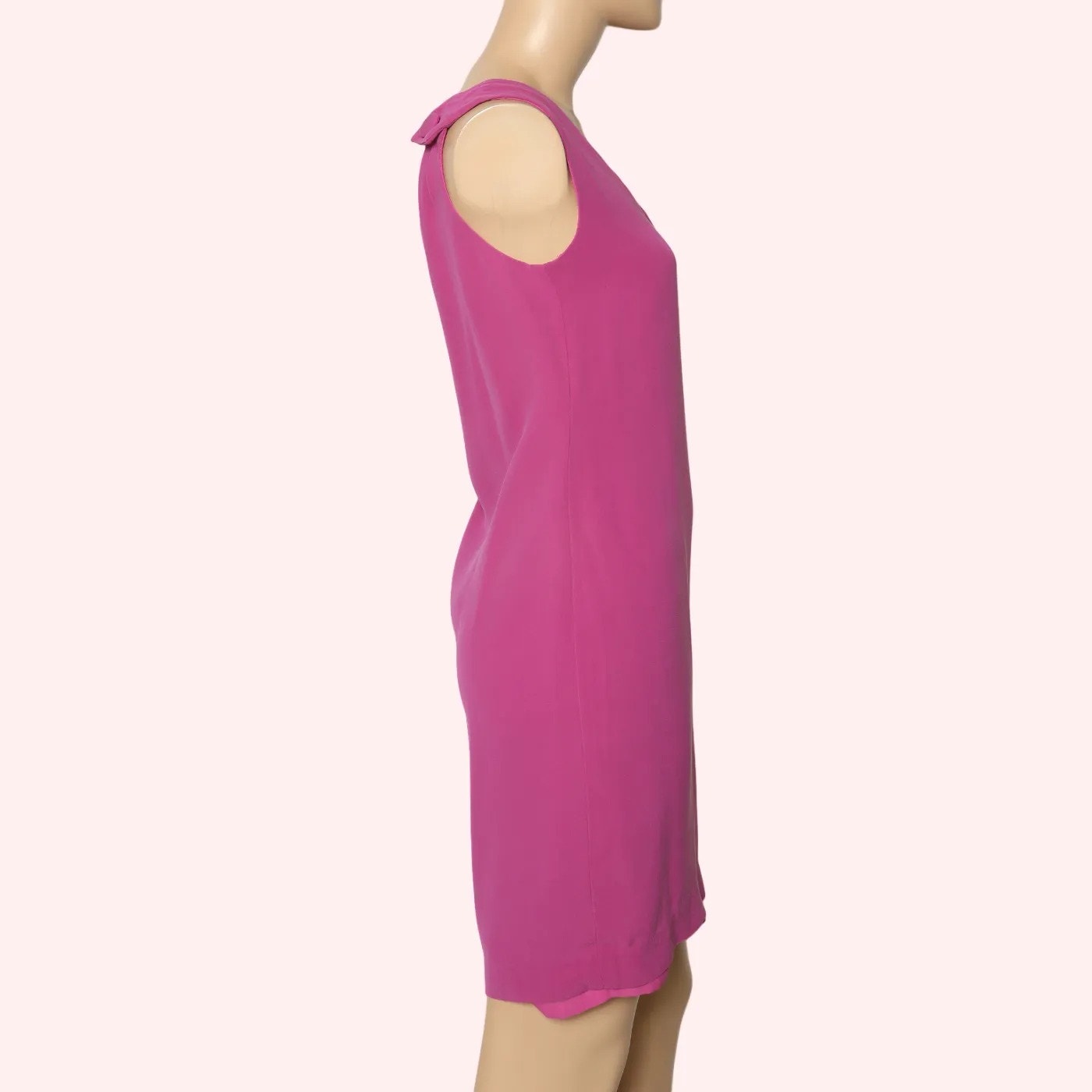 TORY BURCH Fuchsia One Shoulder Silk Shift Mini Dress