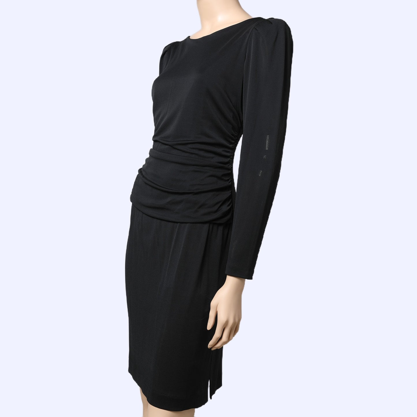 DIANE VON FURSTENBERG Black Rhinestone Back Vintage Long Sleeve Dress