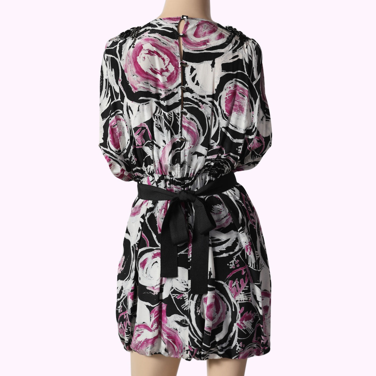 ROBERT RODRIGUEZ Floral Print Mini Silk Dress