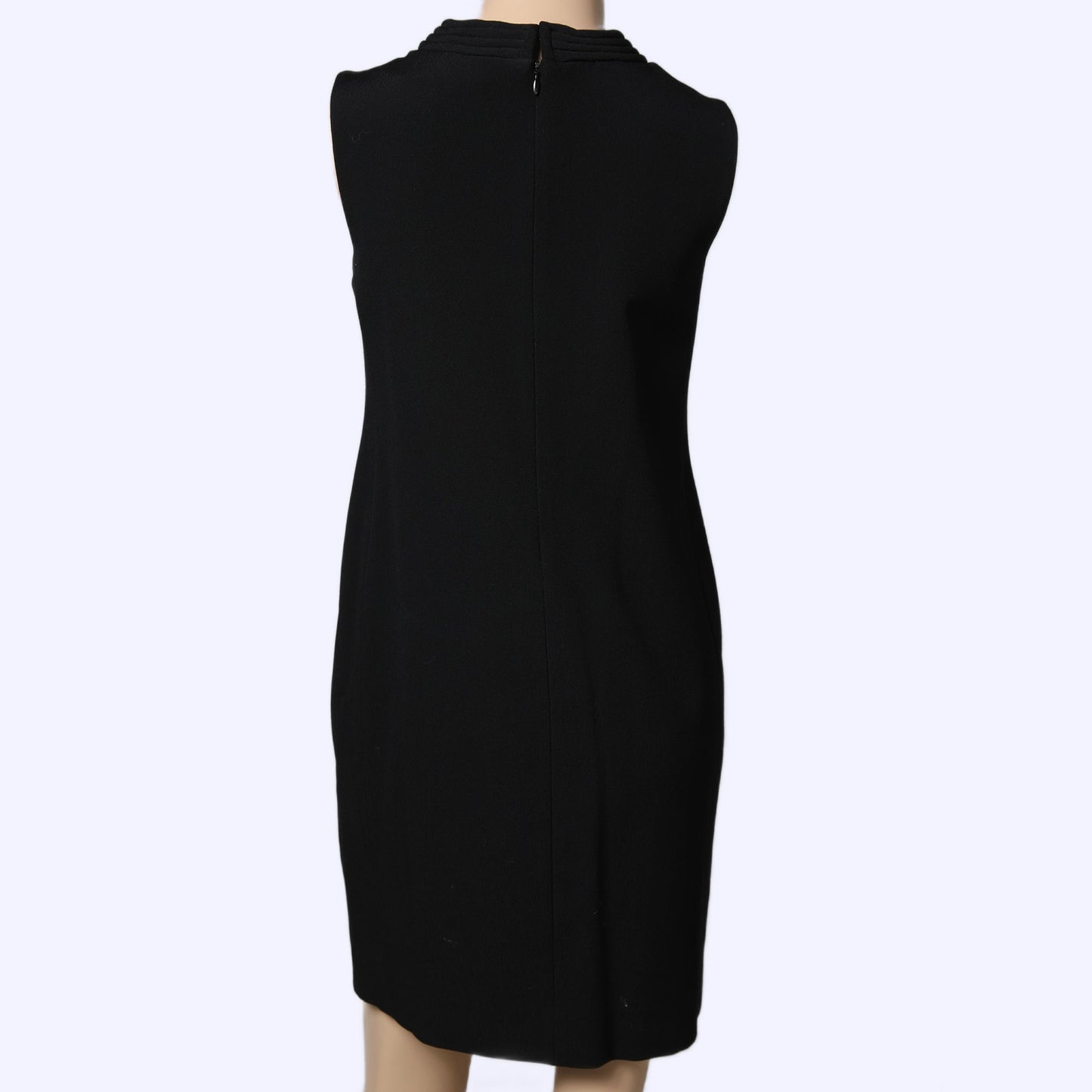 DIANE VON FURSTENBERG Black Sleeveless Necklace Detail Sheath Dress