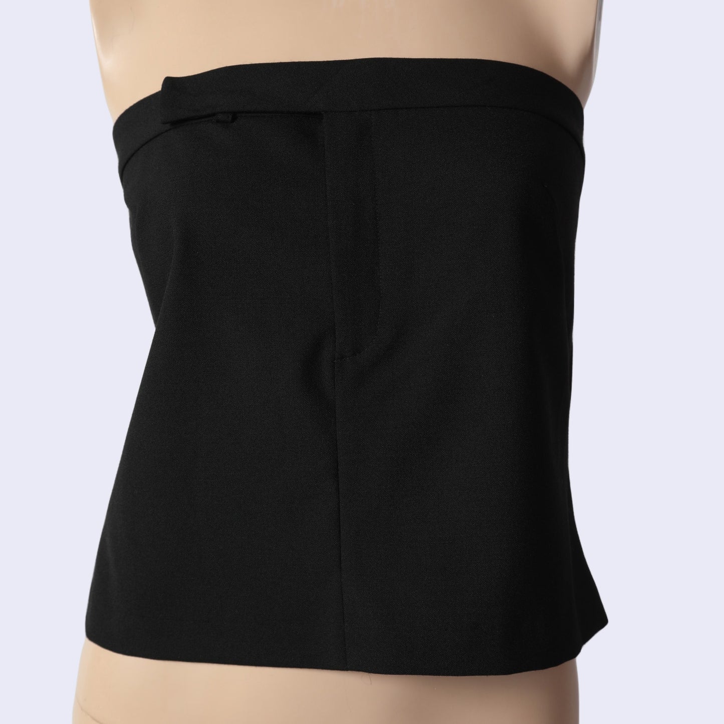 CHAIKEN Vintage Black Strapless Tailored Tube Top
