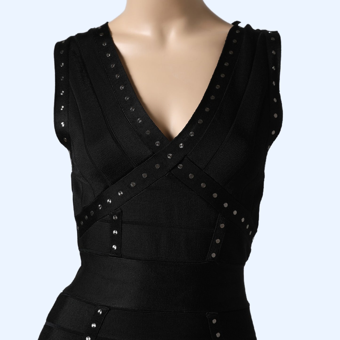 FRENCH CONNECTION Black Studded Bandage Bodycon Dress