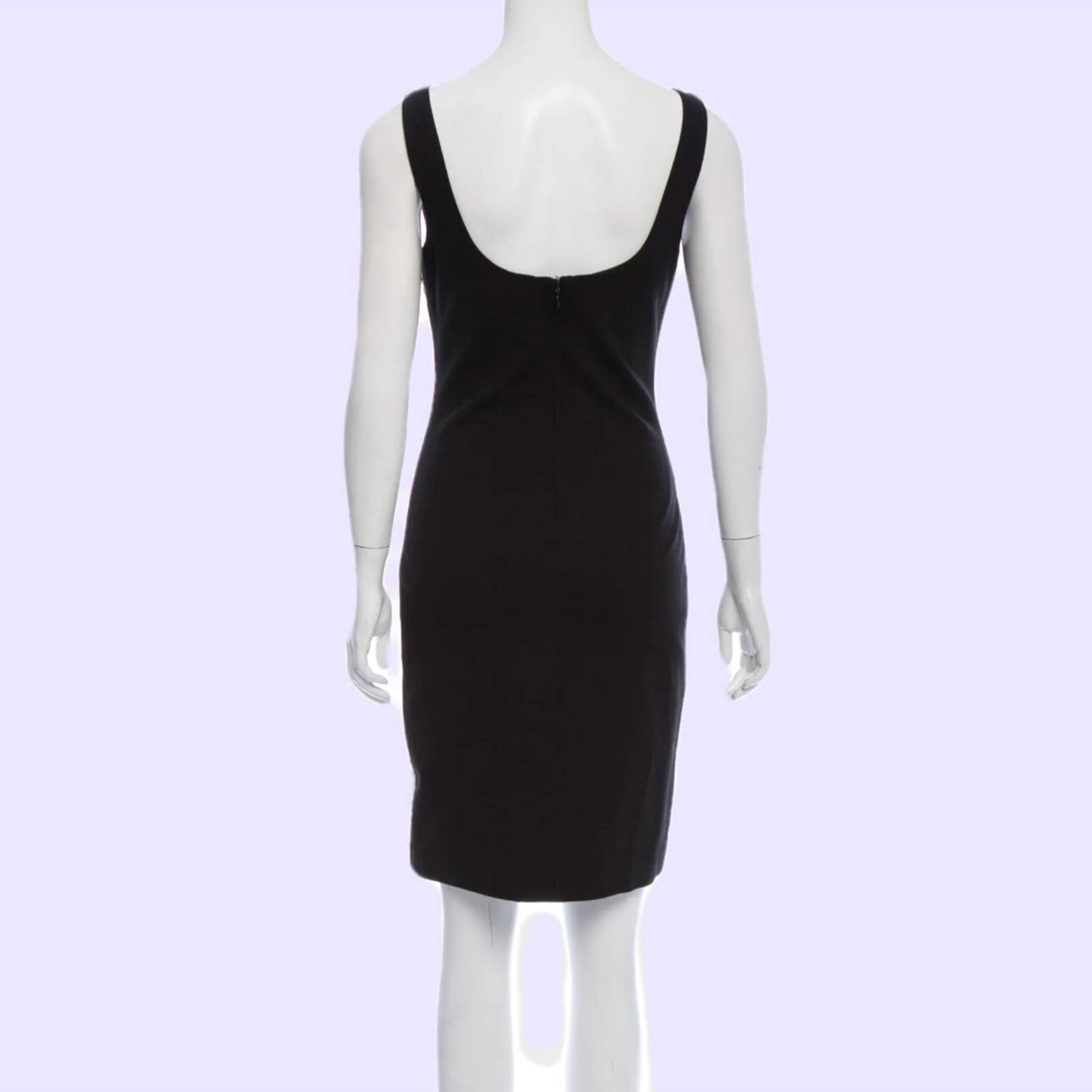 DIANE VON FURSTENBERG Animal Print with Black Back Sleeveless Knee Length Dress