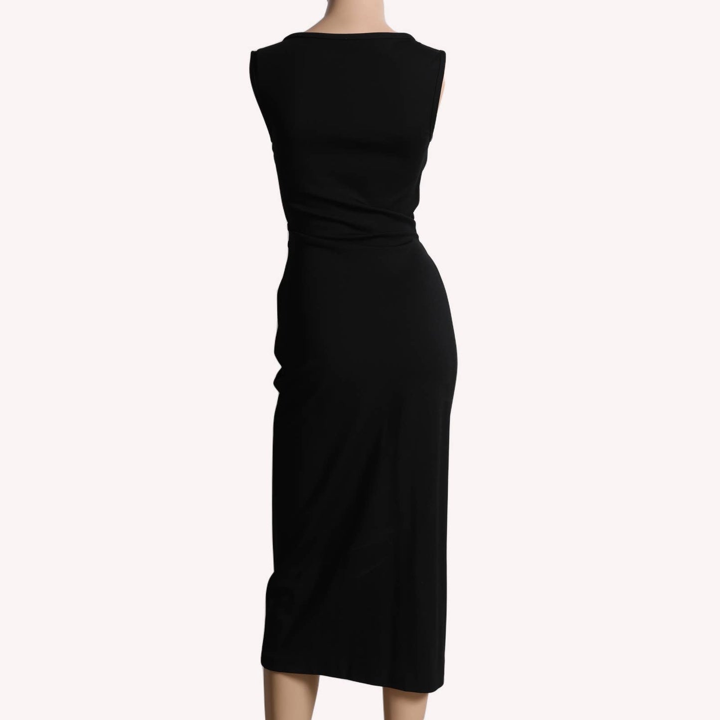 DIANE VON FURSTENBERG Black with Lace Accented Sleeveless Midi Dress