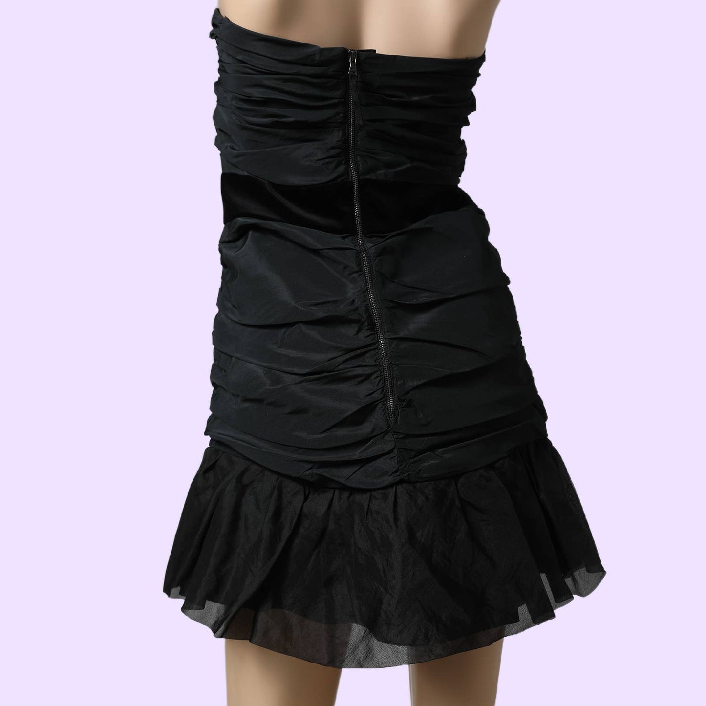 DOLCE & GABBANA Vintage Black Strapless Ruffled Dress