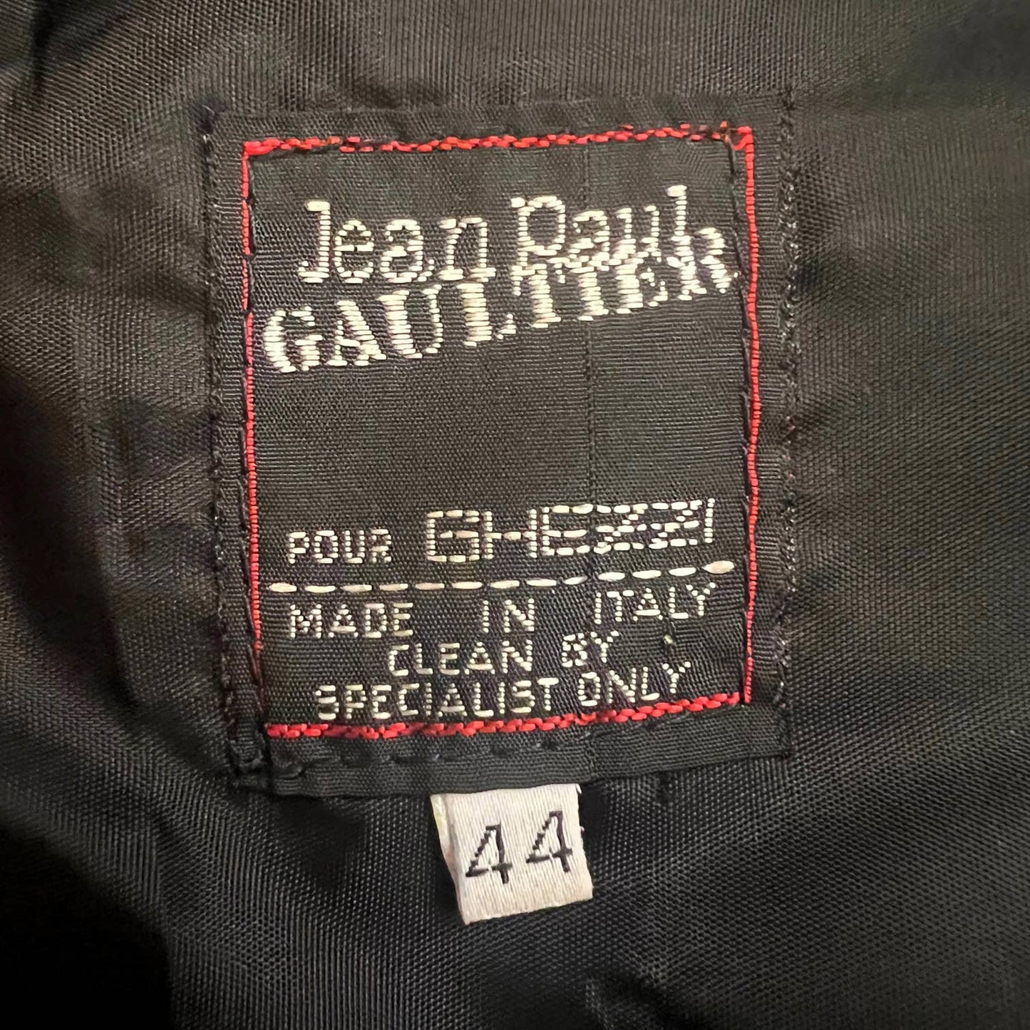 JEAN PAUL GAULTIER Vintage Black Leather Skirt with Lace Hem Skirt