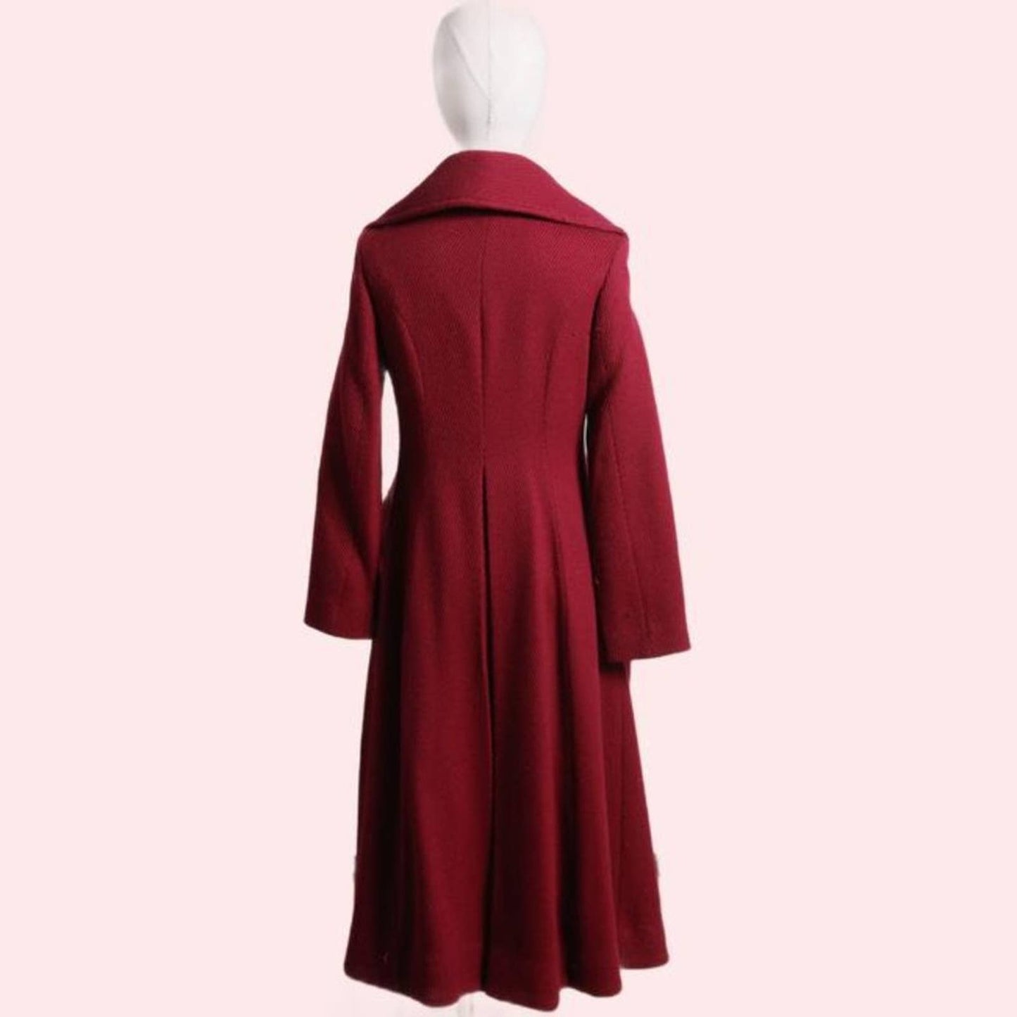 VIVIENNE TAM Crimson Red Wool Long Coat