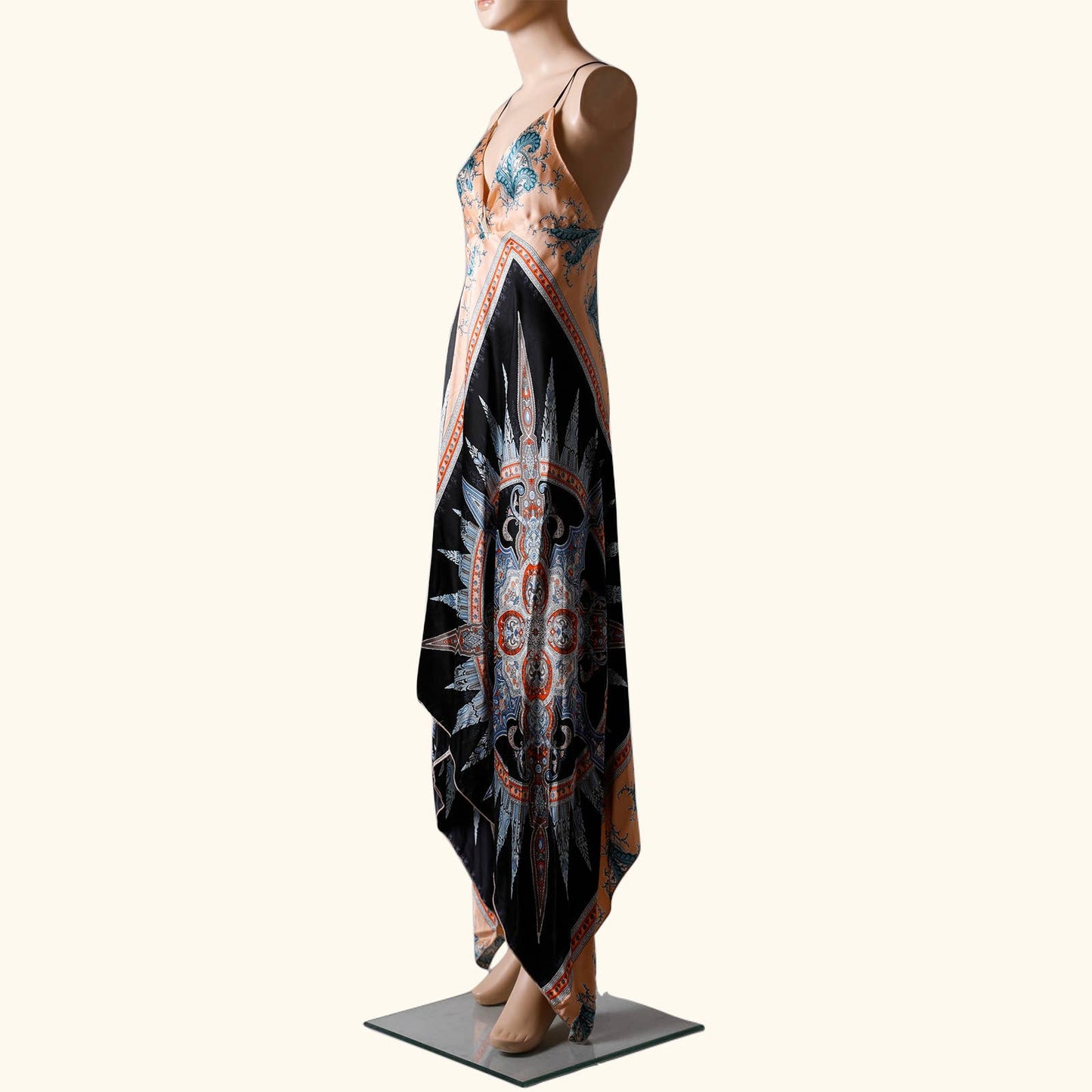 SINGLE DRESS Multicolored Printed Sleeveless Silk Maxi Dress