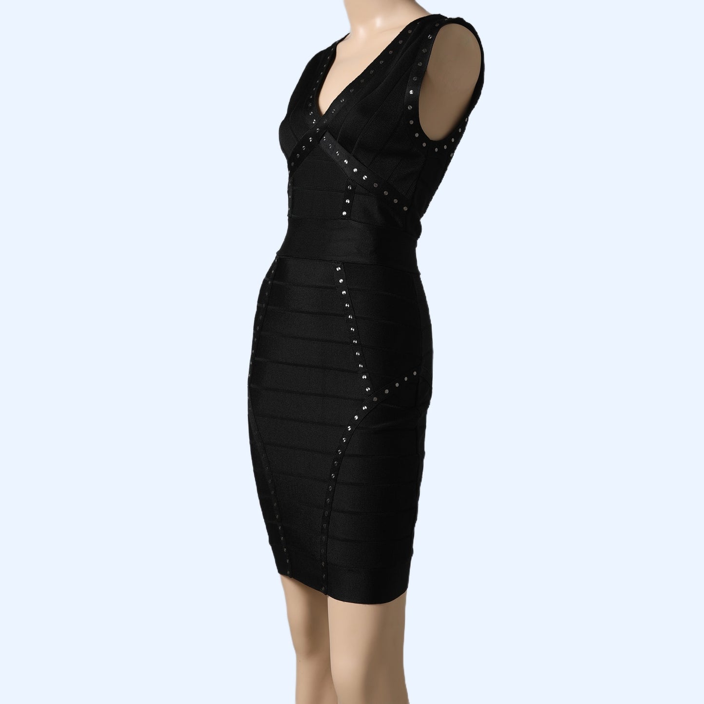 FRENCH CONNECTION Black Studded Bandage Bodycon Dress