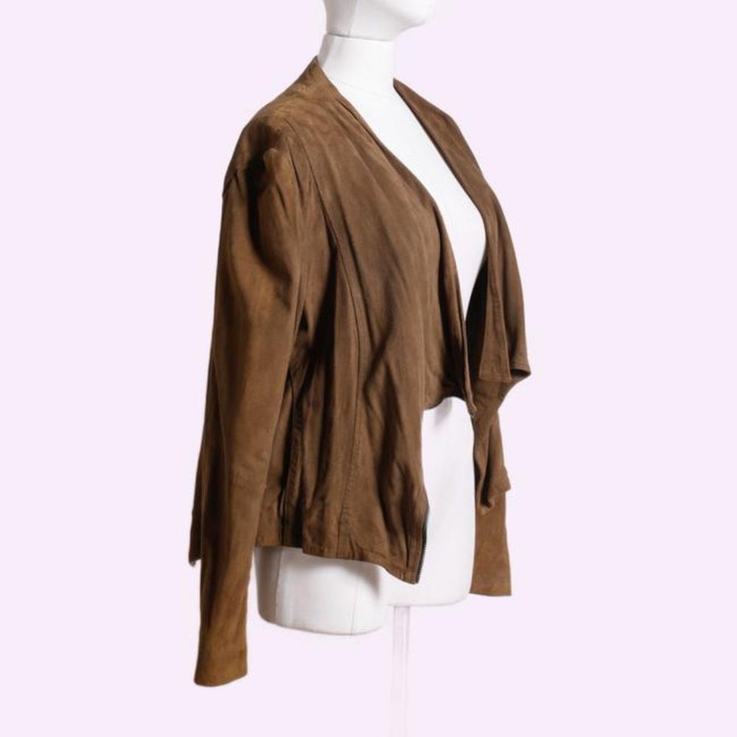 MUUBAA Brown Suede Vintage Long Sleeve Jacket