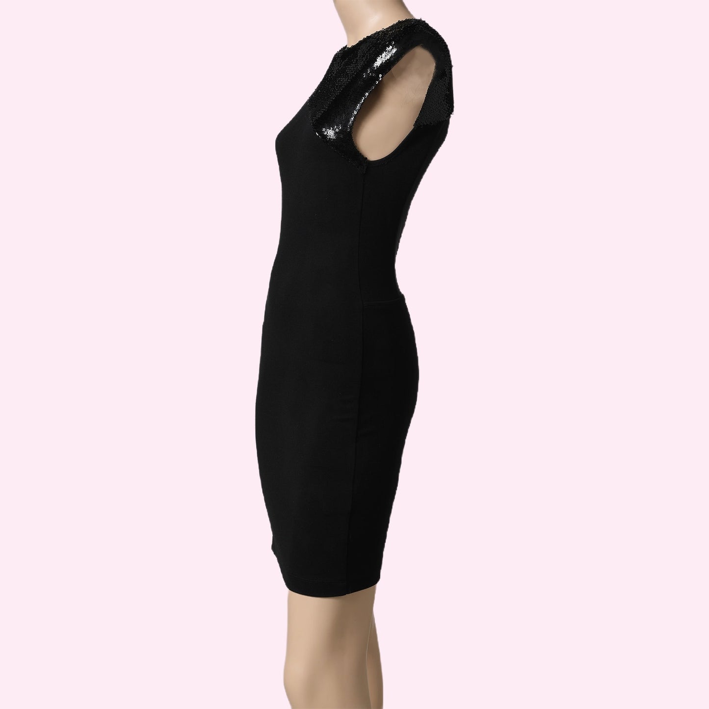 ALICE + OLIVIA Black Sequin Embellished Sleeveless Mini Dress