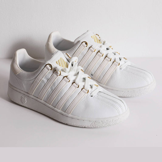 K-SWISS White Leather Sneakers 50th Anniversary Collection