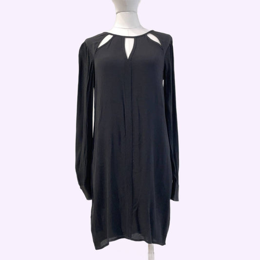 BCBGMAXAZRIA Black Emmalise Long Sleeve Dress with Cut Outs