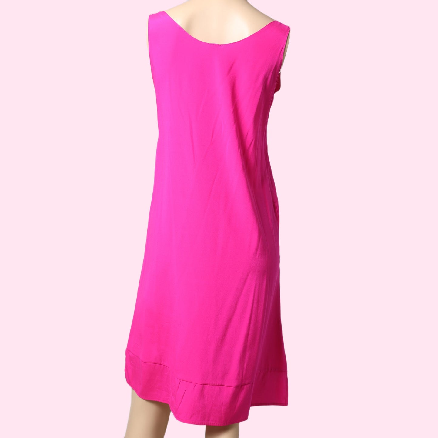 ZERO + MARIA CORNEJO Hot Pink Silk Sleeveless Shift Mini Dress