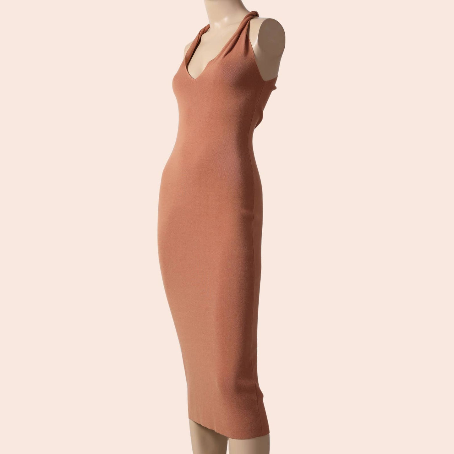 DION LEE Sand Rib-Knit Tank Maxi Dress