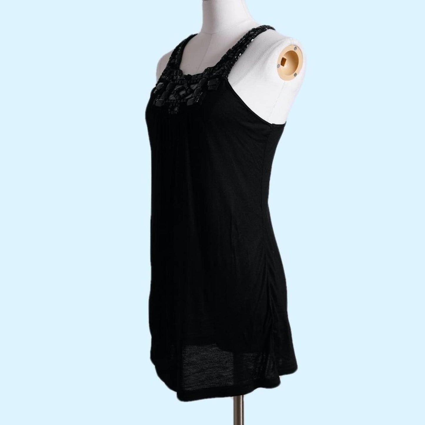 TOPSHOP Vintage Black Embellished Sleeveless Top