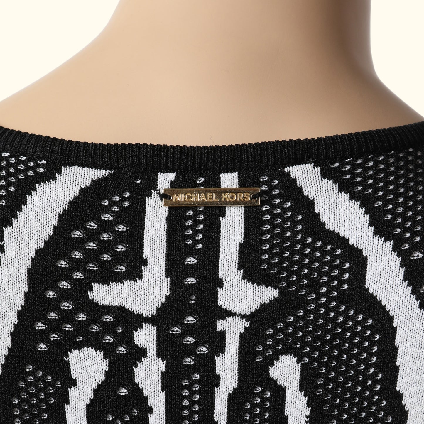 MICHAEL KORS Zebra Jacquard Knee Length Sheath Dress