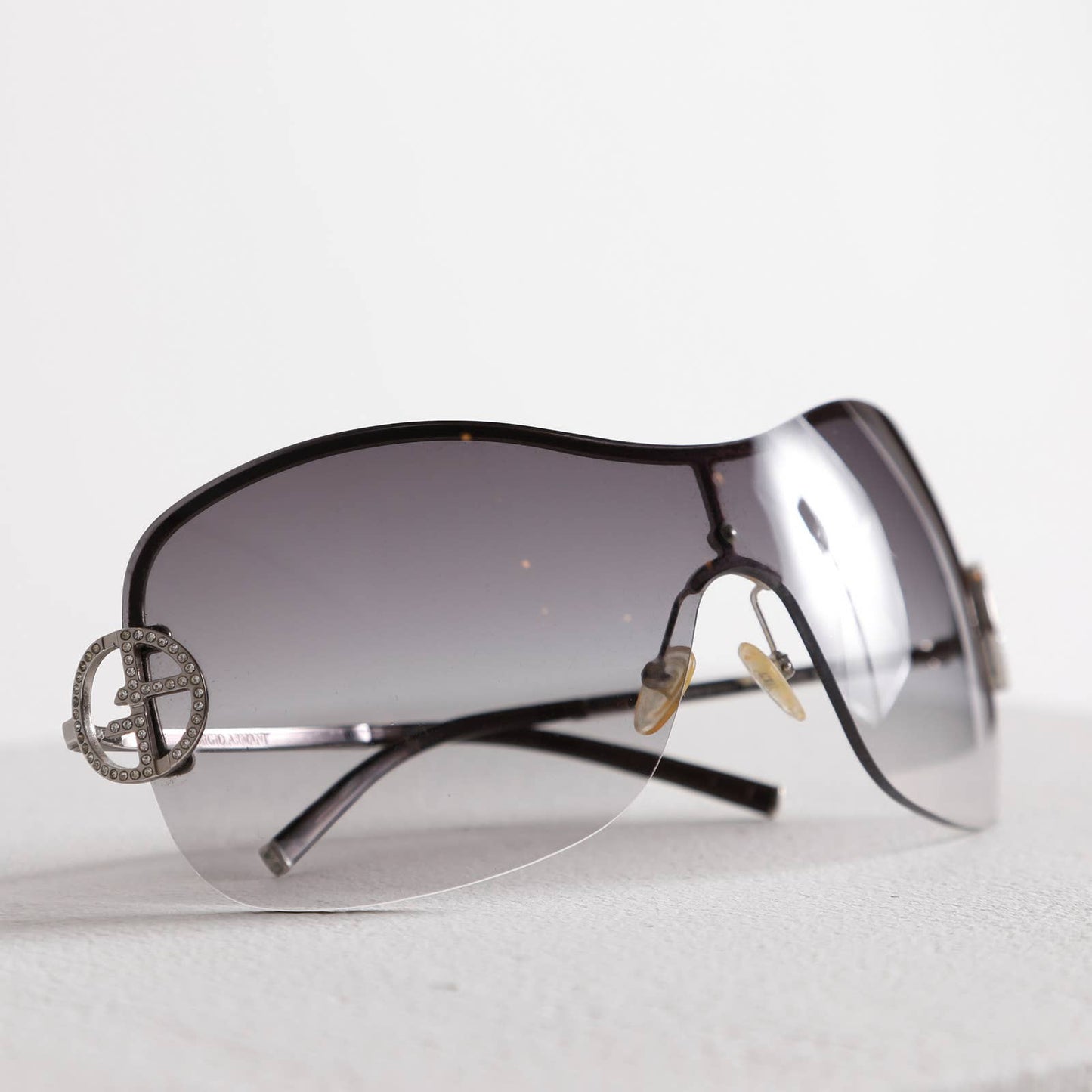 GIORGIO ARMANI Silver and Crystal Sunglasses