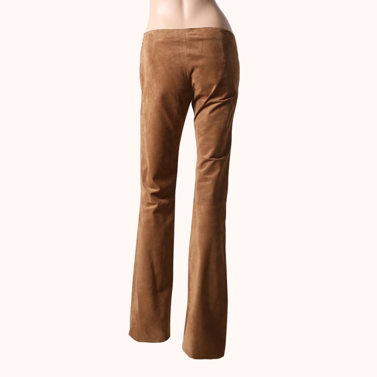 VIVIENNE TAM Vintage Y2K Brown Suede Flare Low Rise Pants
