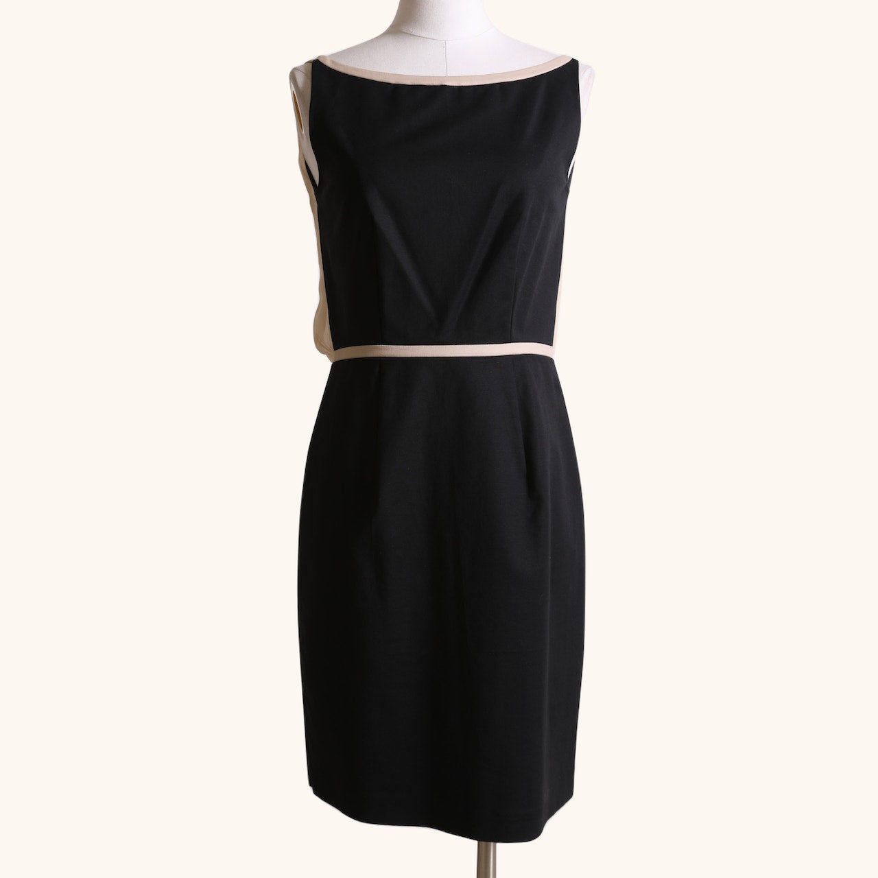 VIVIENNE TAM Black and Nude Draped Sheath Dress