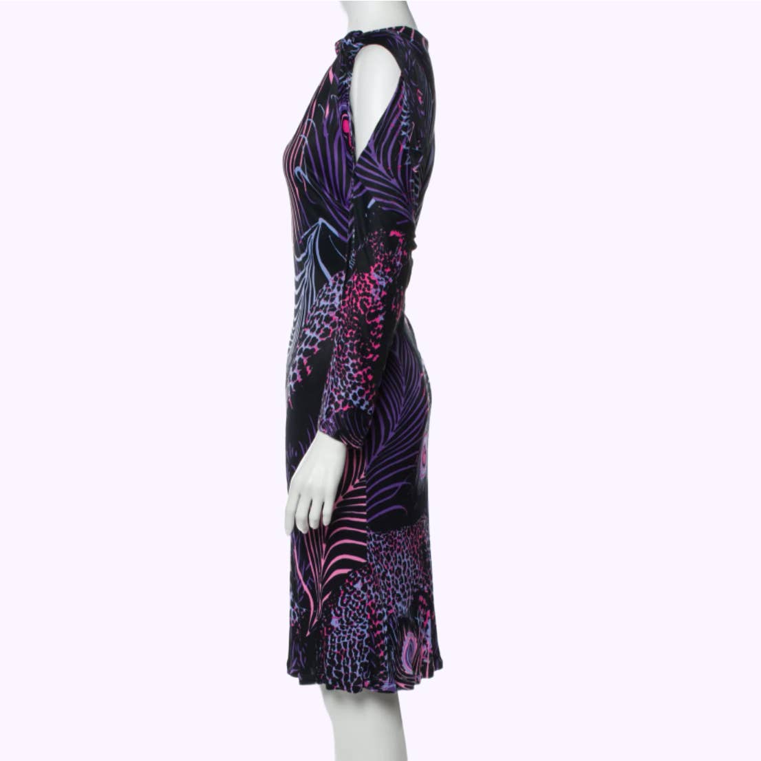 MATTHEW WILLIAMSON Printed Knee-Length Black and Multicolor Dress