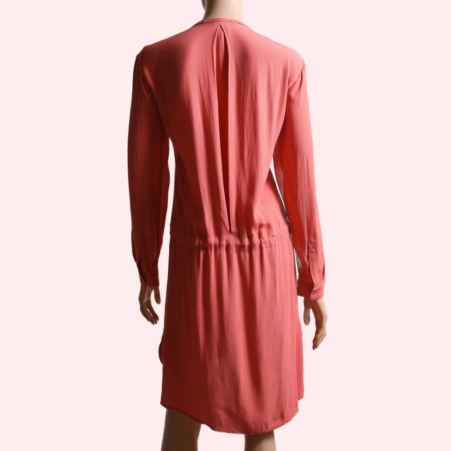 DIANE VON FURSTENBERG Coral Long Sleeve Knee Length Dress
