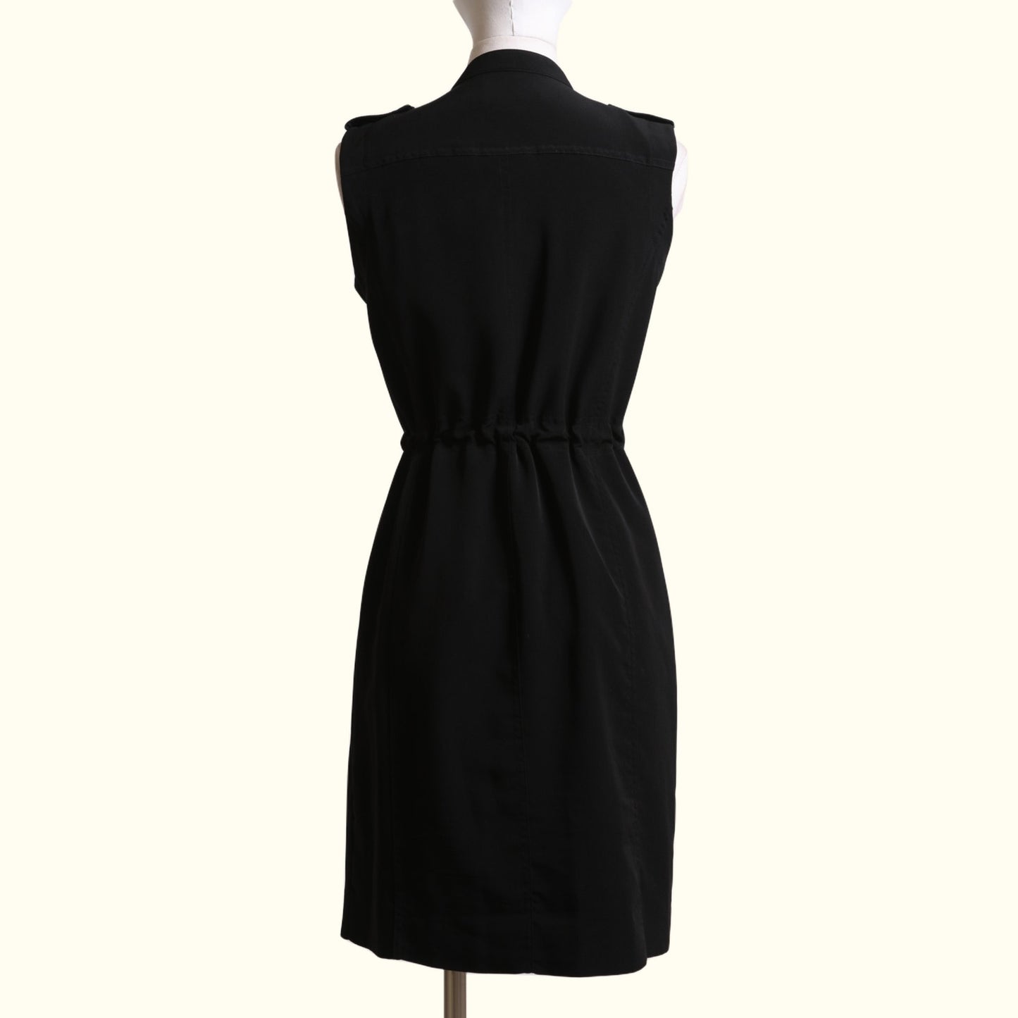 CALVIN KLEIN Black Sleeveless Snap Button Utility Dress