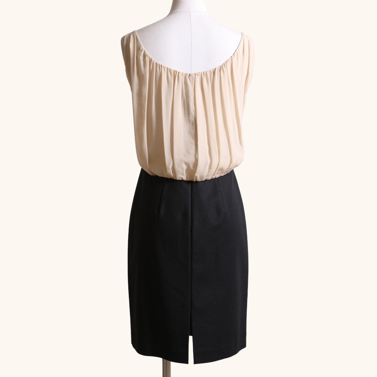 VIVIENNE TAM Black and Nude Draped Sheath Dress
