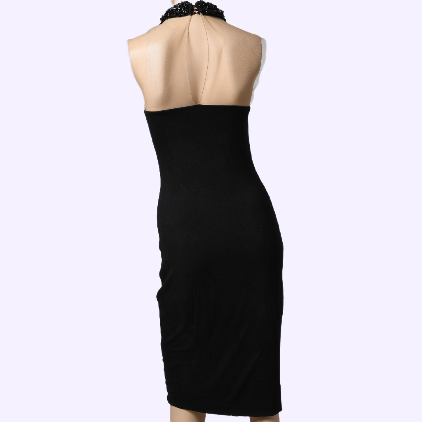 BAILEY44 Black Jersey Halter Chain Neck Dress