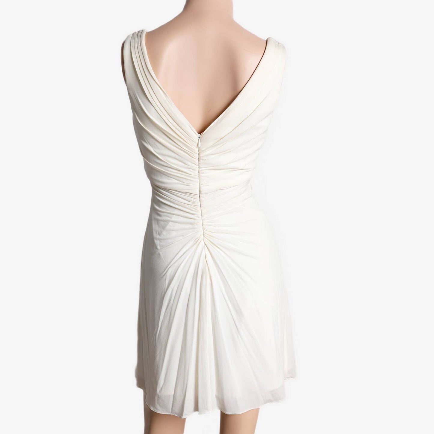 BCBGMAXAZRIA White with Yellow Embellishments Sleeveless Dress