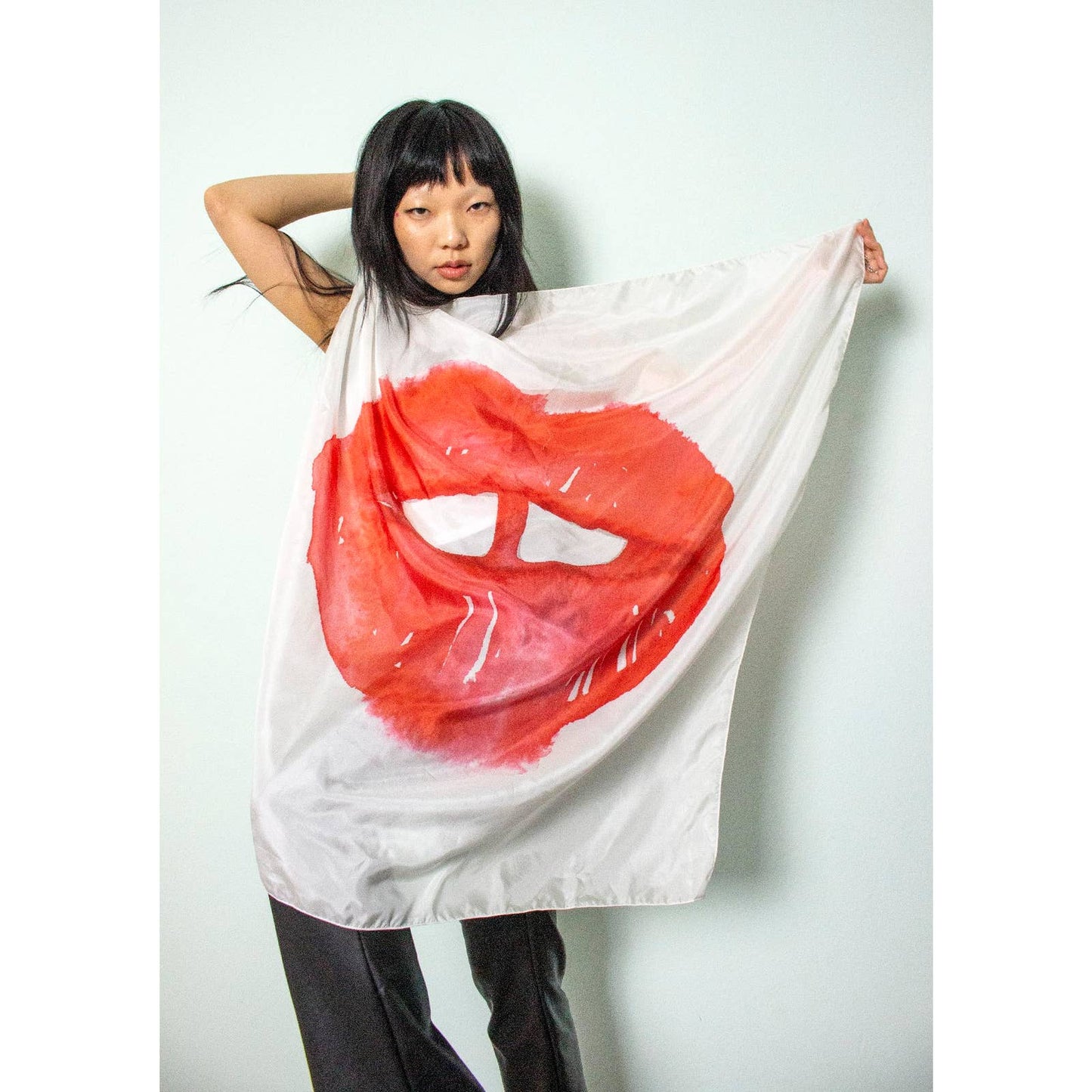 UNTITLED X FAHREN FEINGOLD "KISS" Silk Scarf Limited Edition