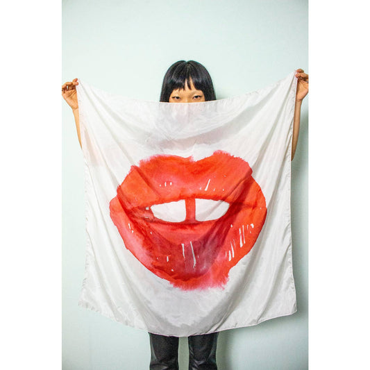 UNTITLED X FAHREN FEINGOLD "KISS" Silk Scarf Limited Edition