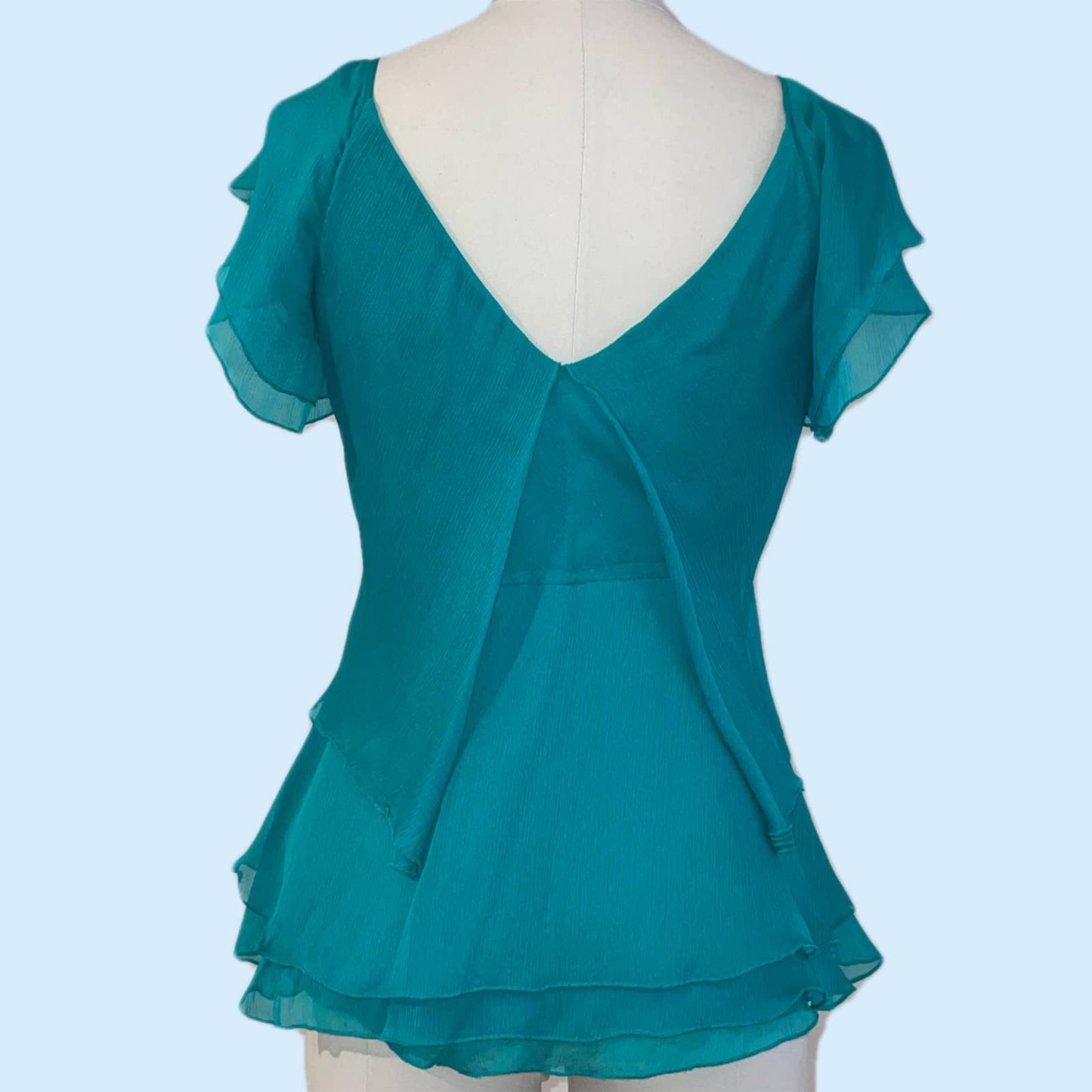 DIANE VON FURSTENBERG Turquoise Silk Blouse