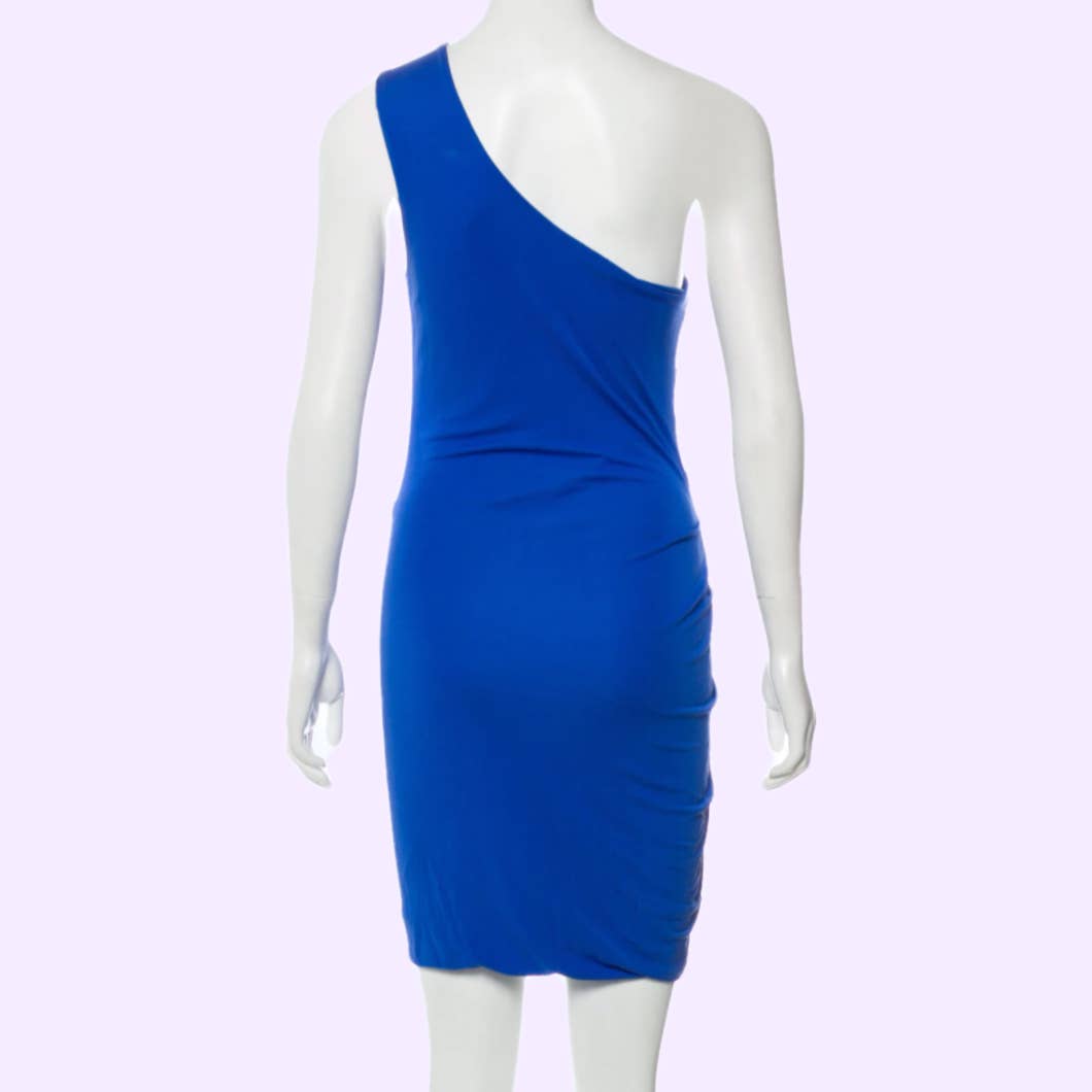 CUT25 BY YIGAL AZROUËL Cobalt Blue One Shoulder Bodycon Mini Dress