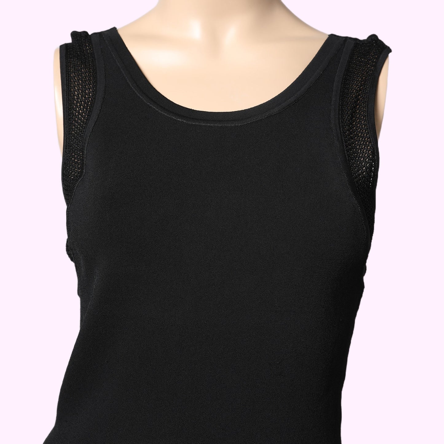 DIANE VON FURSTENBERG Black Sleeveless Bodycon Knit Dress
