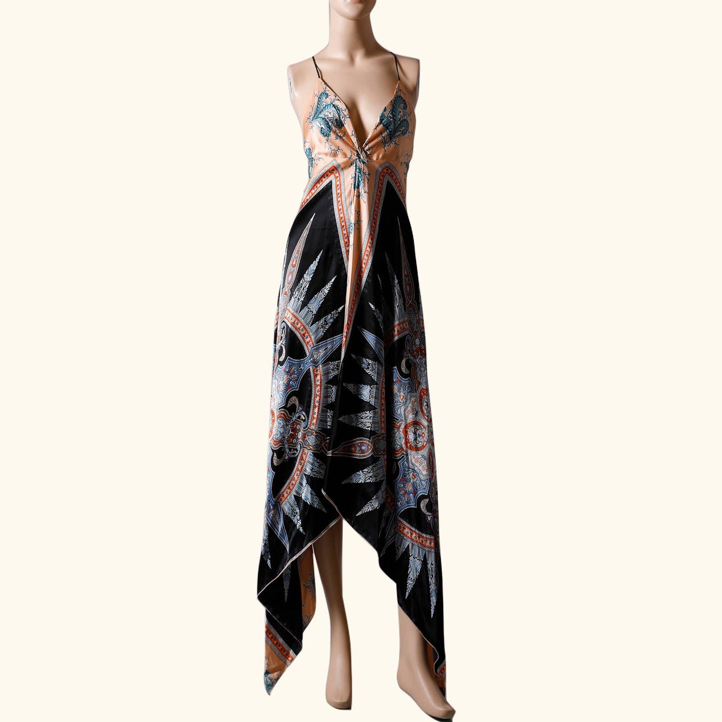 SINGLE DRESS Multicolored Printed Sleeveless Silk Maxi Dress