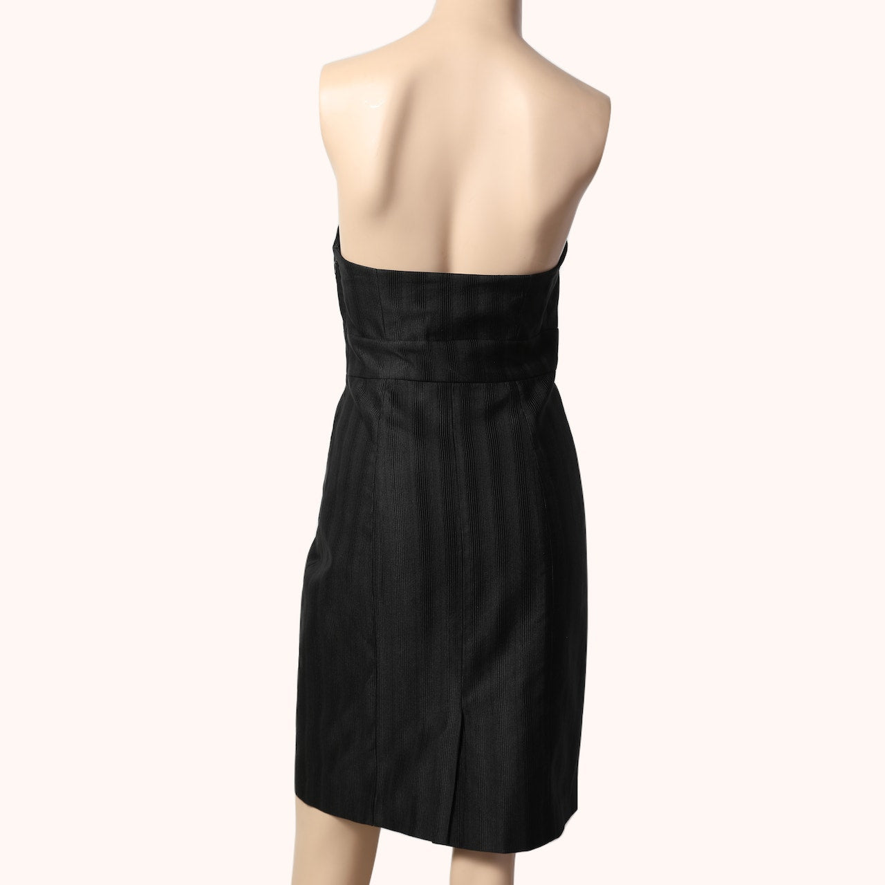 TIBI Vintage Black Strapless Jewel Embellished Silk Blend Dress