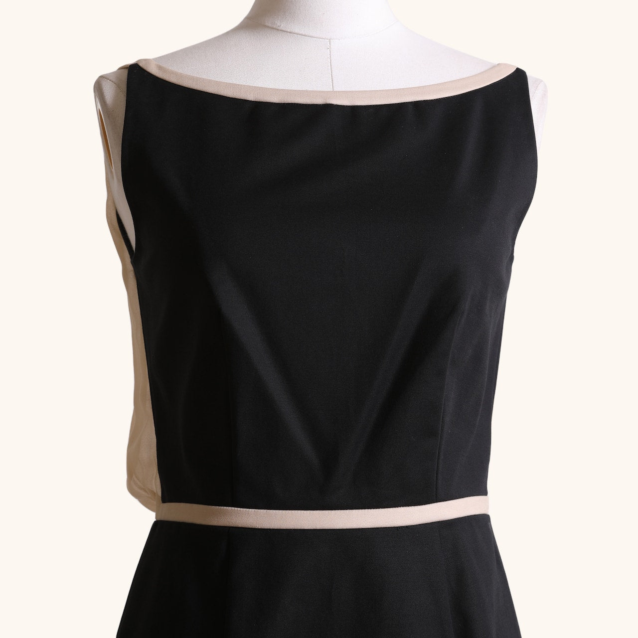 VIVIENNE TAM Black and Nude Draped Sheath Dress