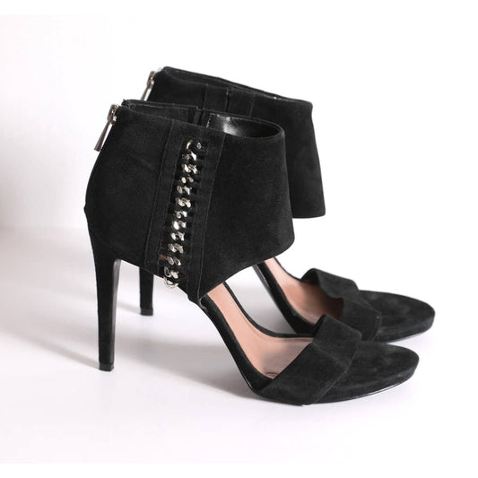 VINCE CAMUTO Black Suede Ankle Cuff Heels