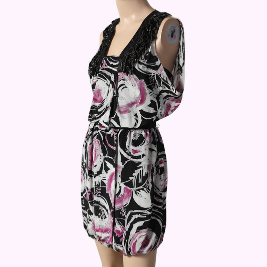 ROBERT RODRIGUEZ Floral Print Mini Silk Dress