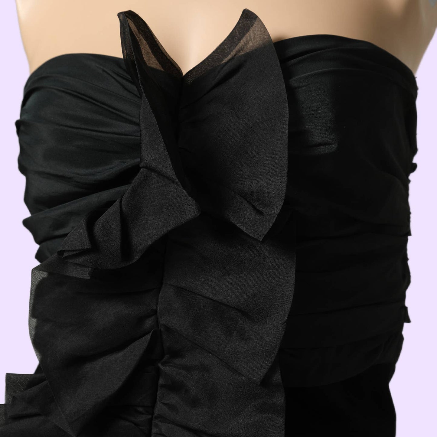 DOLCE & GABBANA Vintage Black Strapless Ruffled Dress