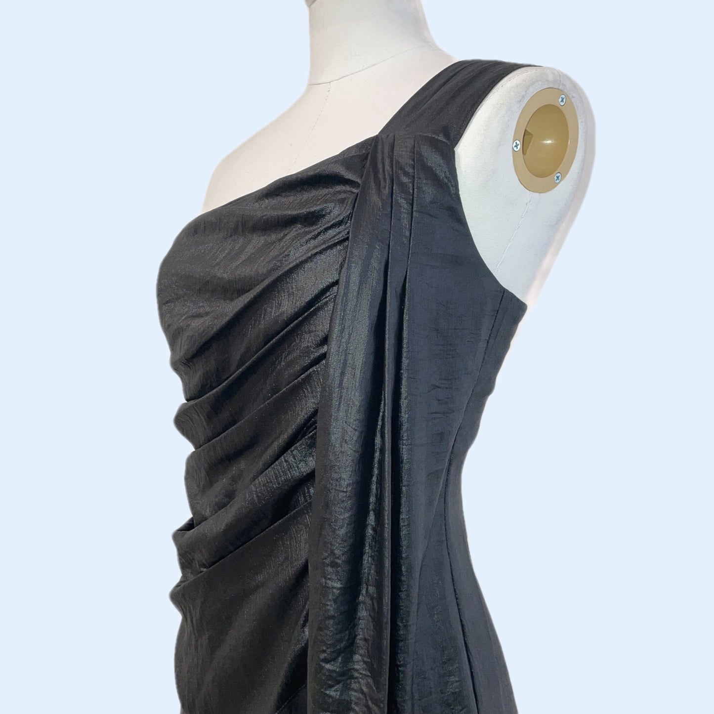 BCBGMAXAZRIA Black Metallic One Shoulder Top